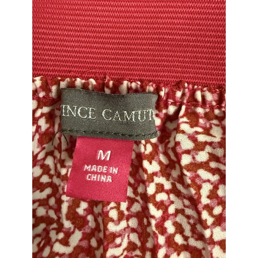 Vince Camuto Midi Pleated Skirt Floral Feminine Flowy Career Pull On Berry Sz M - Picture 6 of 8